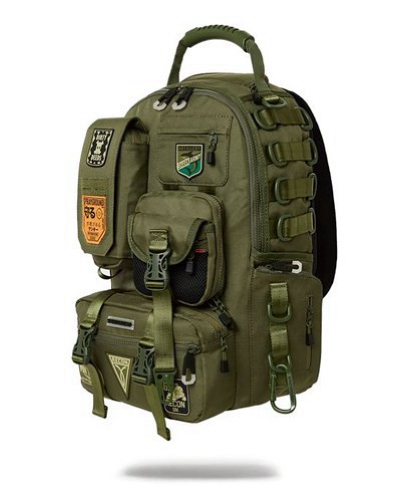 Green Sprayground Special Ops Full Throttle Backpacks | 30624-RVYJ