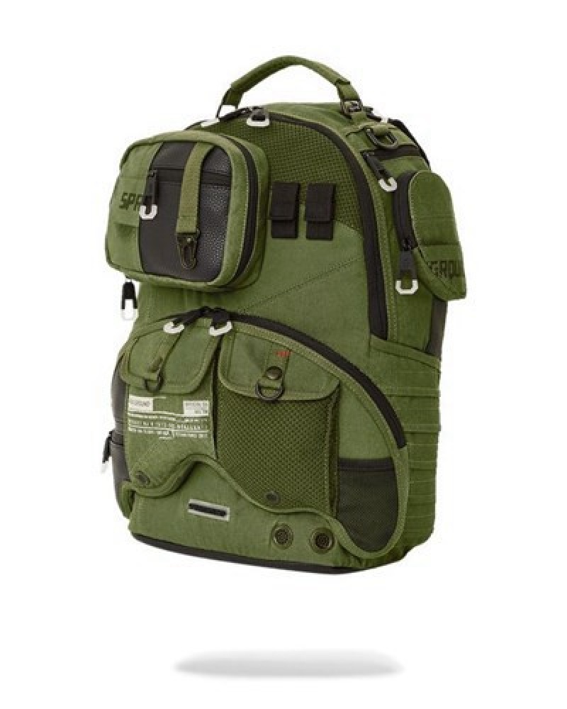 Green Sprayground Special Ops Operation Succe Backpacks | 85706-VCYM