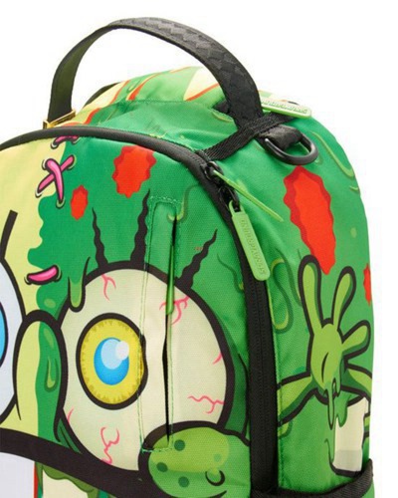 Green Sprayground Spongebob Zombie Shark Backpacks | 26947-ADUS