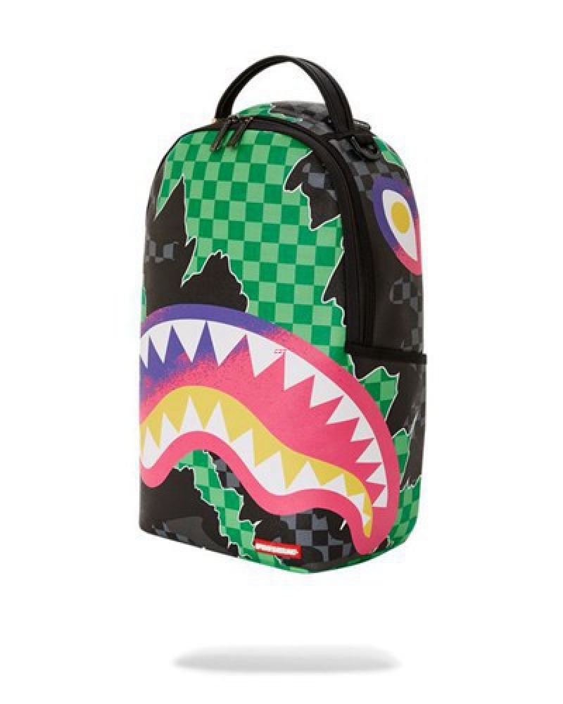 Green Sprayground The Wild One (Dlxv) Backpacks | 39468-YQNT