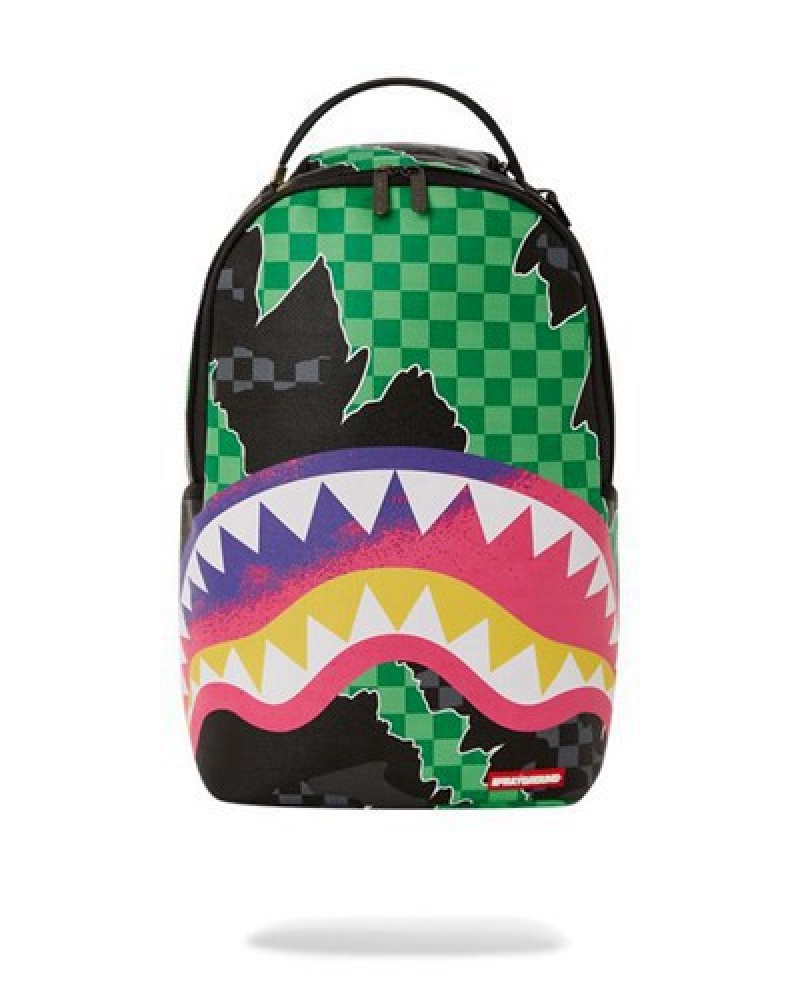 Green Sprayground The Wild One (Dlxv) Backpacks | 39468-YQNT