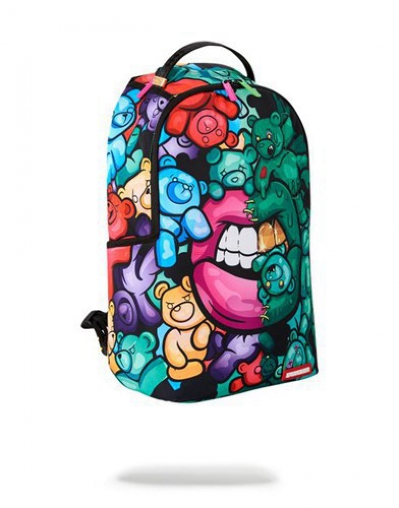 Green Sprayground Zombie Gummy Bear Lips Backpacks | 43058-ZNCA