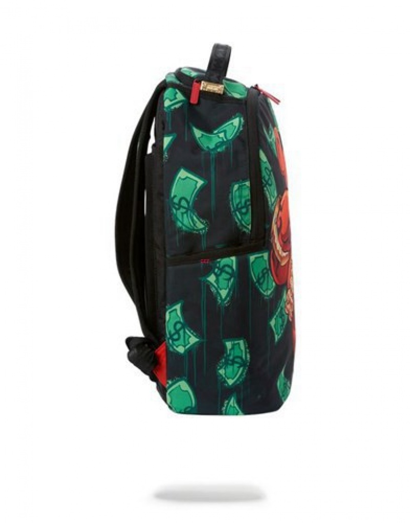 Green / Red Sprayground Diablo Bear: On The Run Backpacks | 73592-EPXC