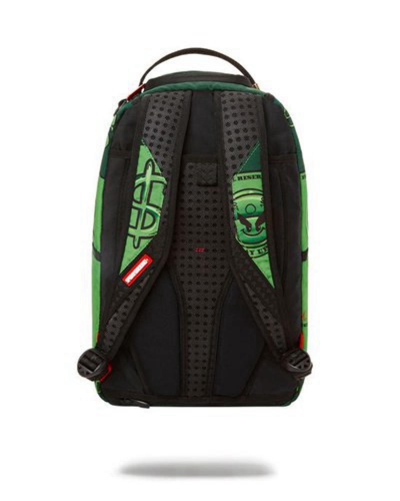 Green / Red Sprayground Diablo Bustin Out (Dlxr) Backpacks | 13842-MIJY