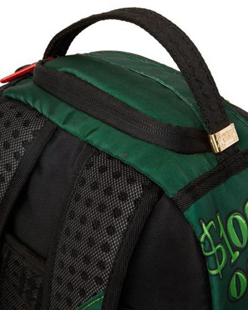 Green / Red Sprayground Diablo Bustin Out (Dlxr) Backpacks | 13842-MIJY