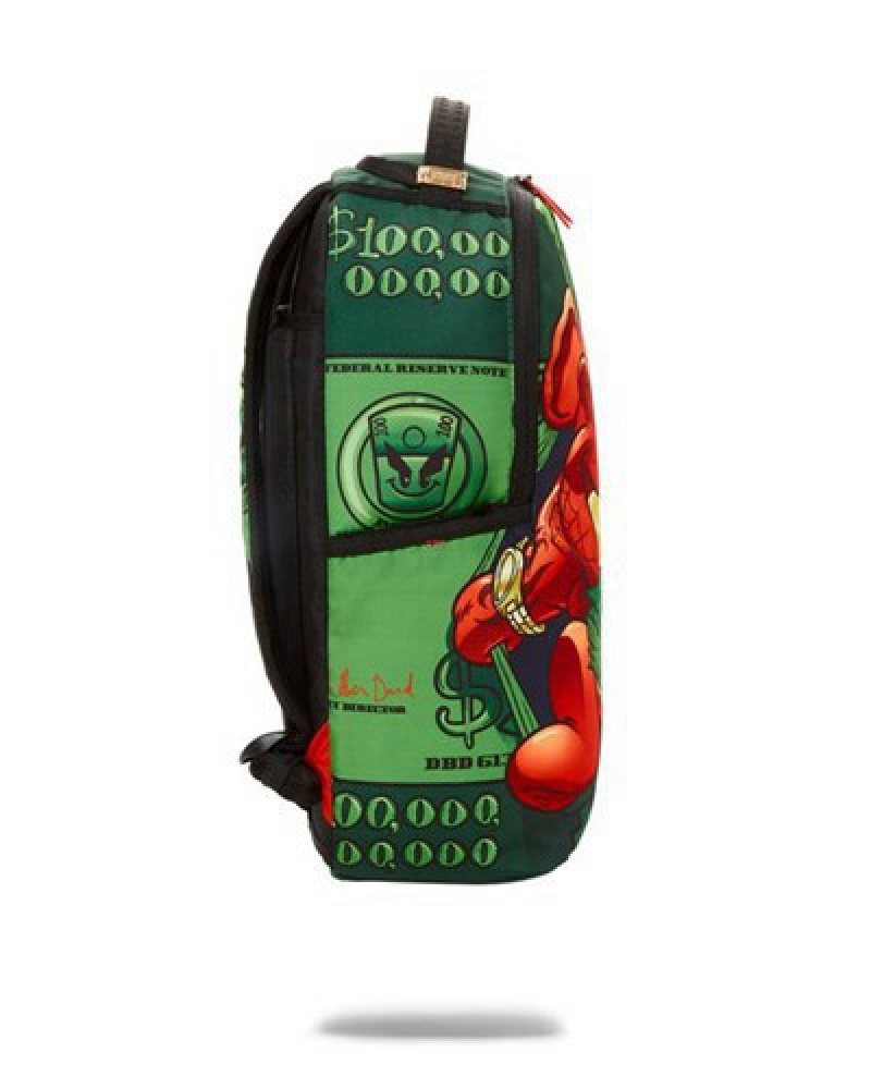 Green / Red Sprayground Diablo Bustin Out (Dlxr) Backpacks | 13842-MIJY