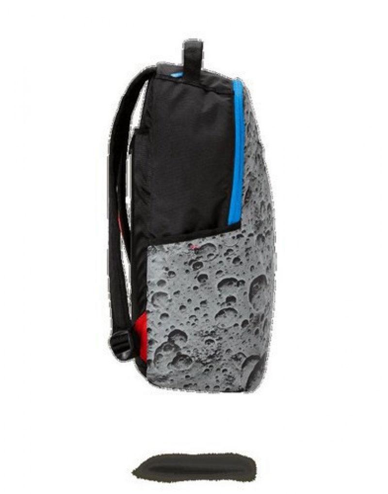 Grey Sprayground Angled Reflective Shark (Space Shot) Backpacks | 12706-DWRU