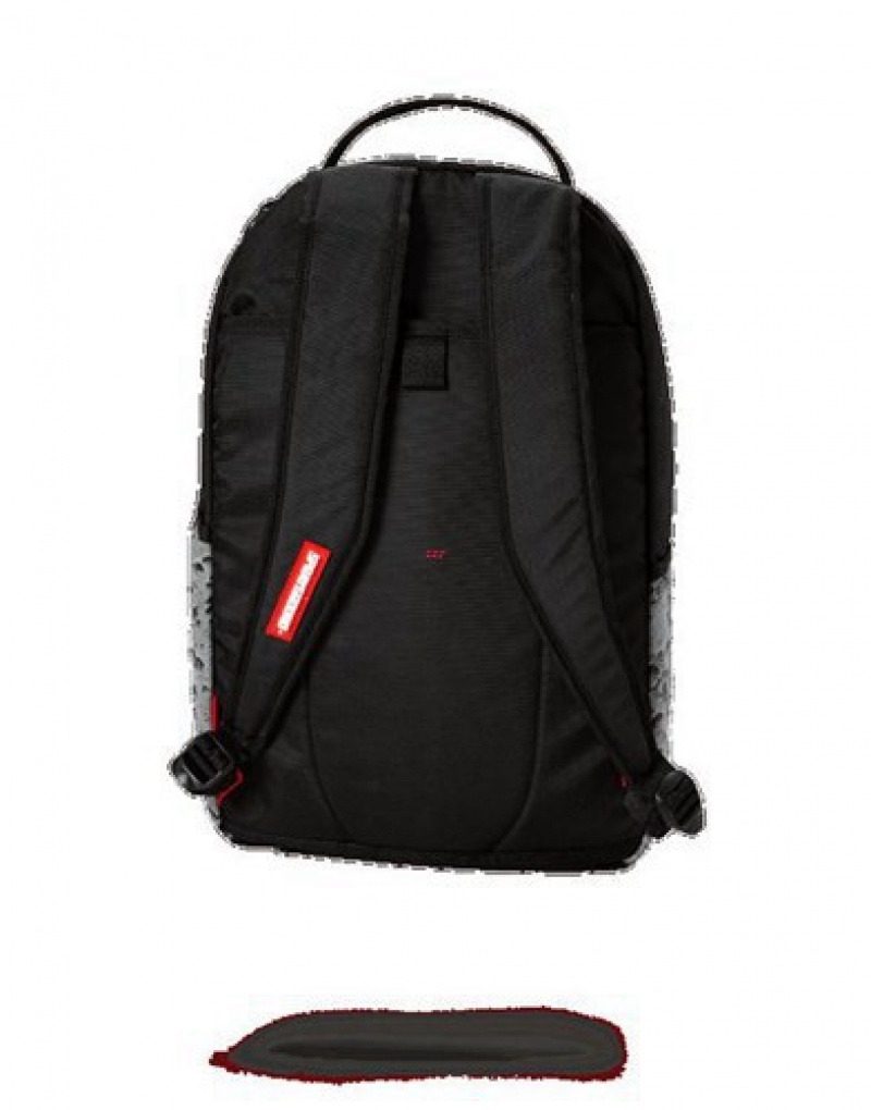 Grey Sprayground Angled Reflective Shark (Space Shot) Backpacks | 12706-DWRU