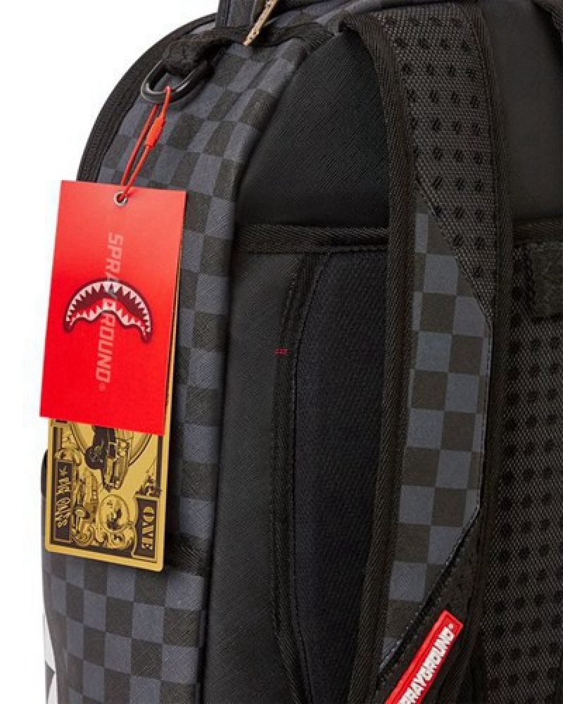 Grey Sprayground Chase Bank: Diablo Back At It (Dlxv) Backpacks | 75302-BJUT