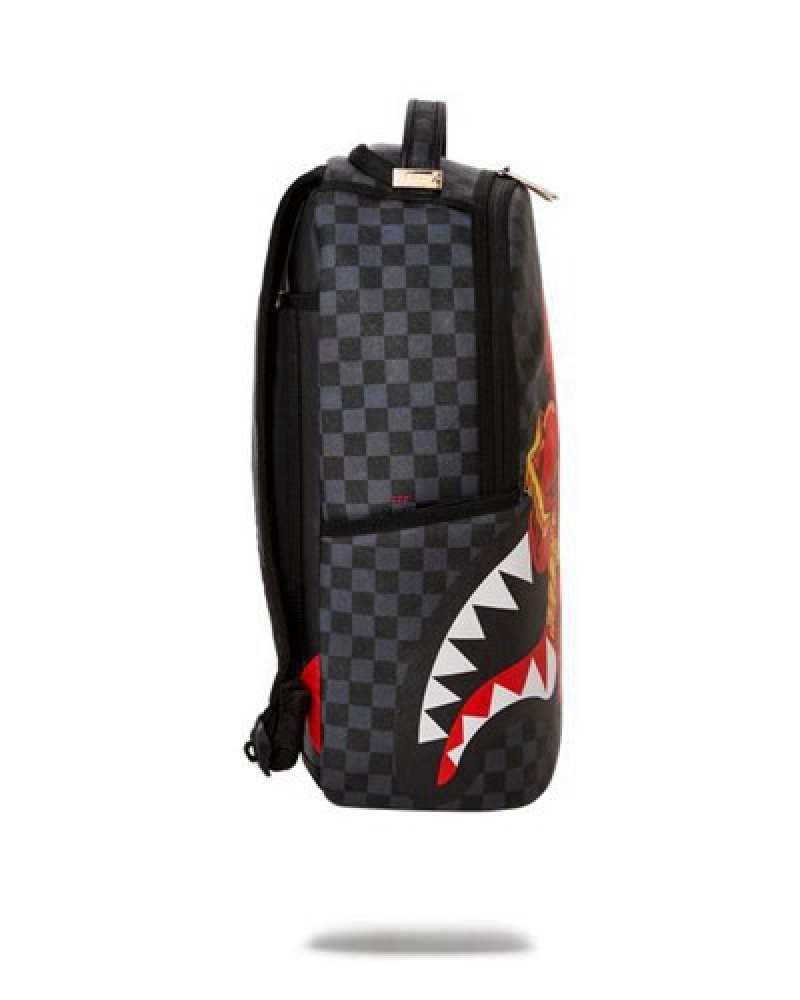 Grey Sprayground Chase Bank: Diablo Back At It (Dlxv) Backpacks | 75302-BJUT