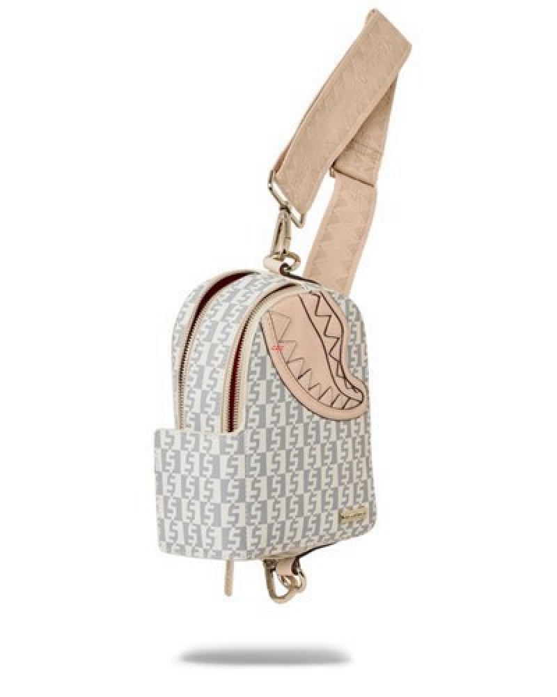 Grey Sprayground Crème De La Crème Crossbody Bags | 47106-UIDP