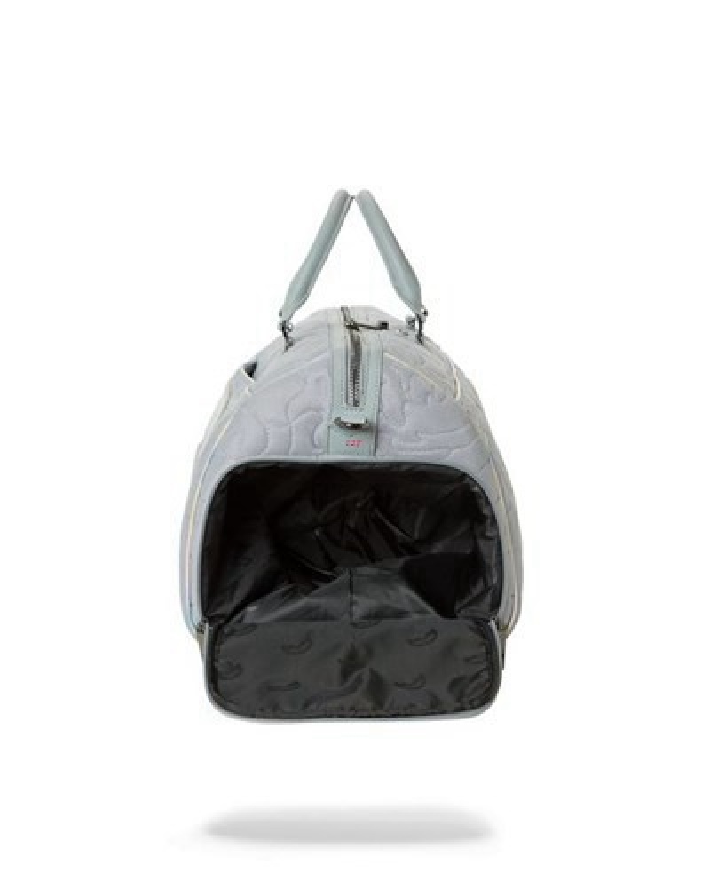 Grey Sprayground Mirashaku Iridescent Quilt Duffle Bags | 82049-GNKD