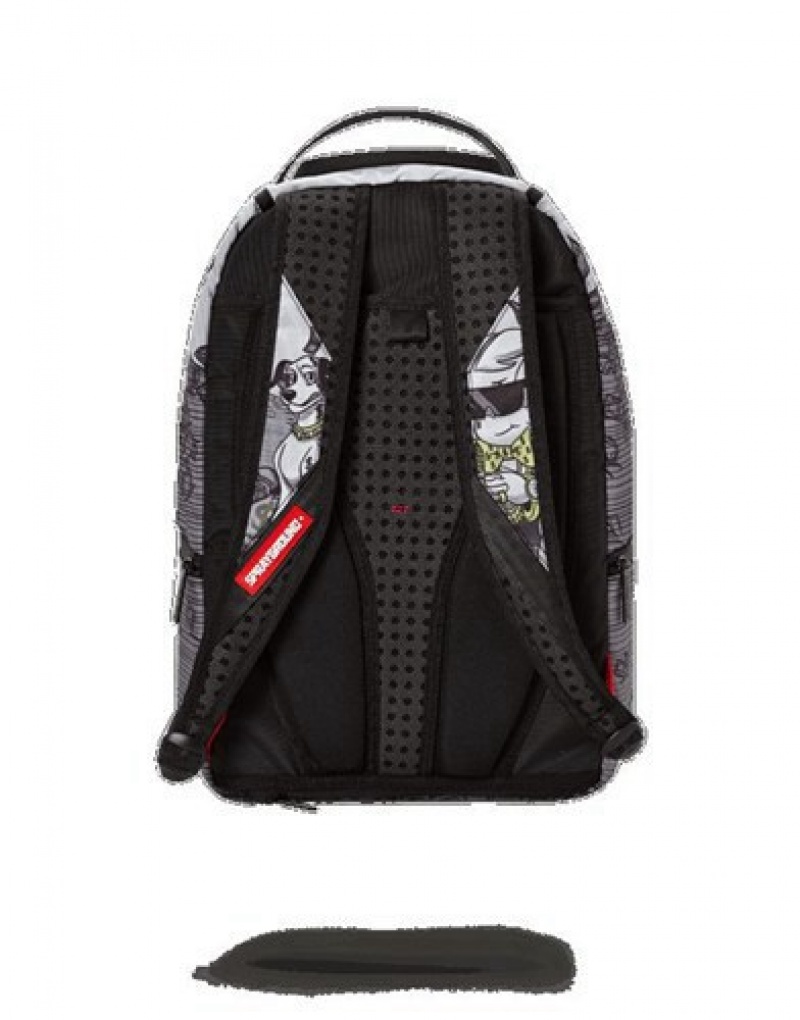 Grey Sprayground Richie Rich Money Stacks Backpacks | 92160-AQFC