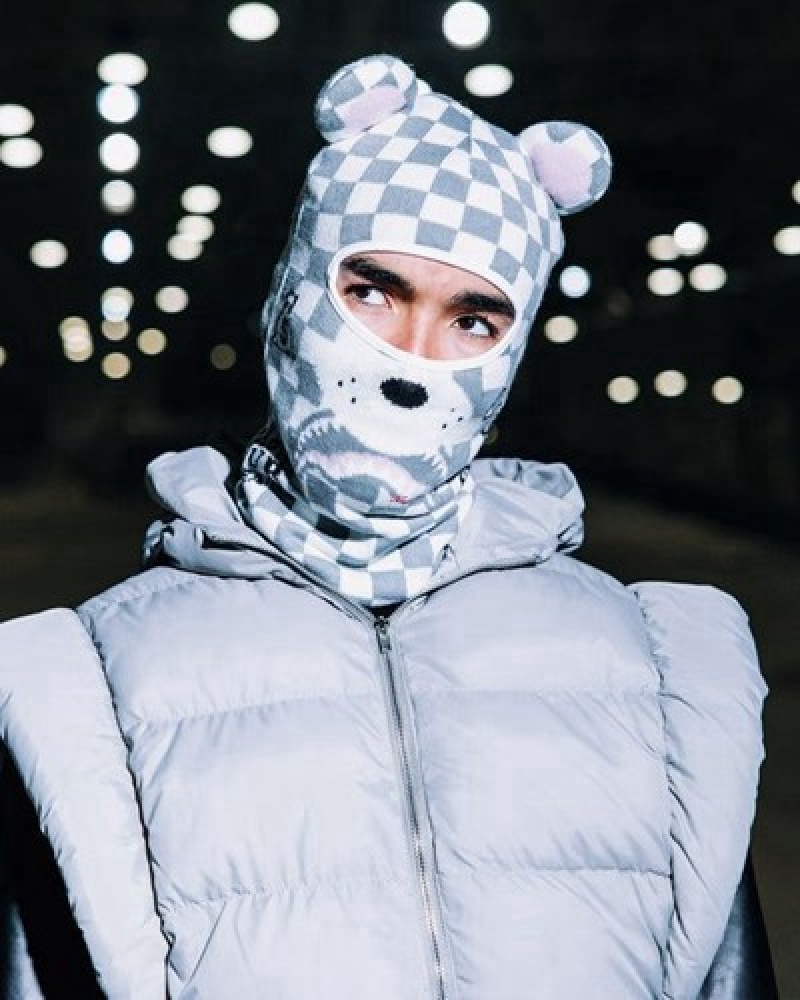 Grey Sprayground Rose Money Bear Ski Masks | 61304-ZGKM