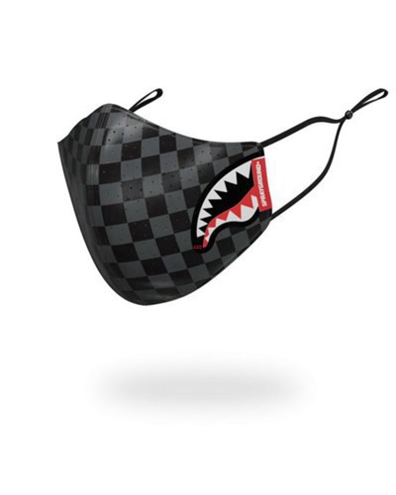 Grey Sprayground Sharks In Paris Vegan Leather Face Masks | 31926-UWYJ