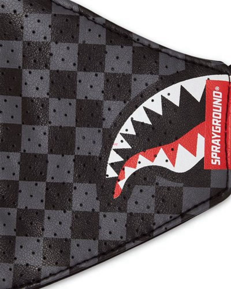 Grey Sprayground Sharks In Paris Vegan Leather Face Masks | 31926-UWYJ