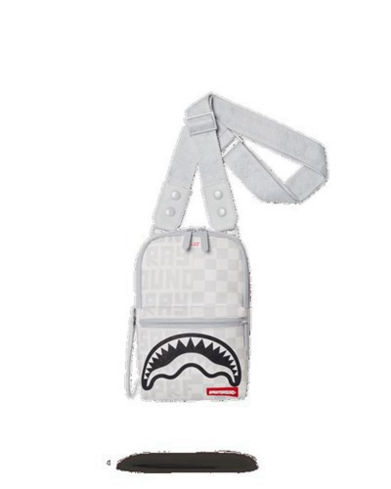 Grey Sprayground Split The Check (Pearl) Crossbody Bags | 95187-HGTJ