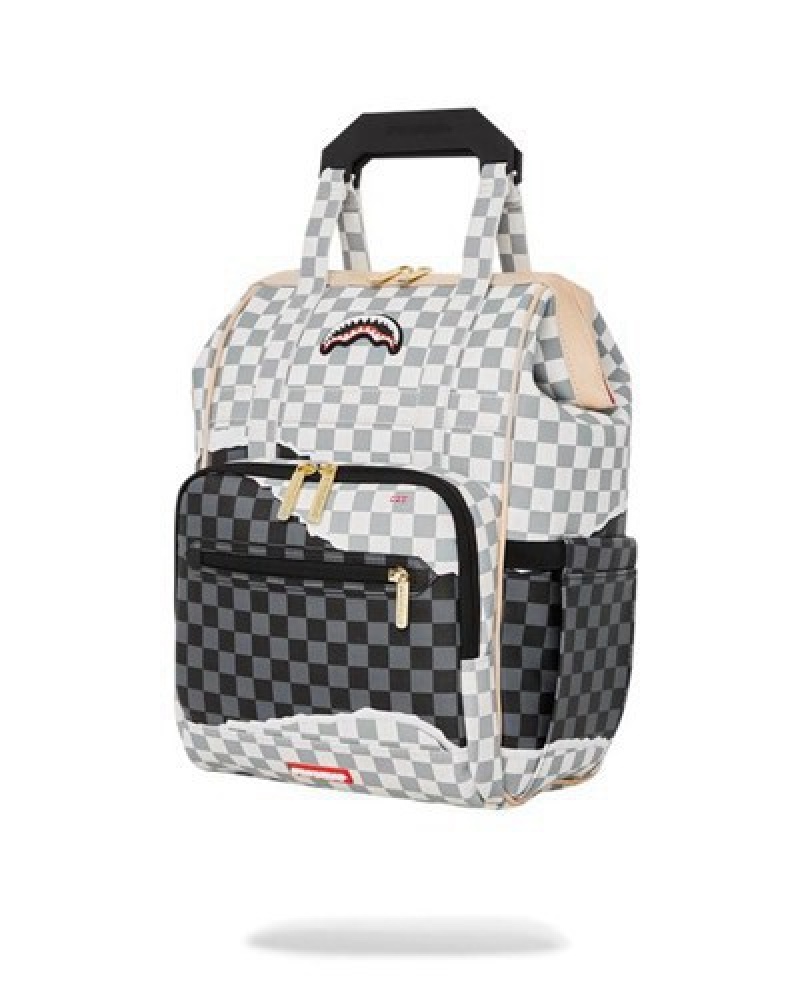 Grey Sprayground Unstoppable Endeavors Biz Top Opener Backpacks | 65721-VNFX