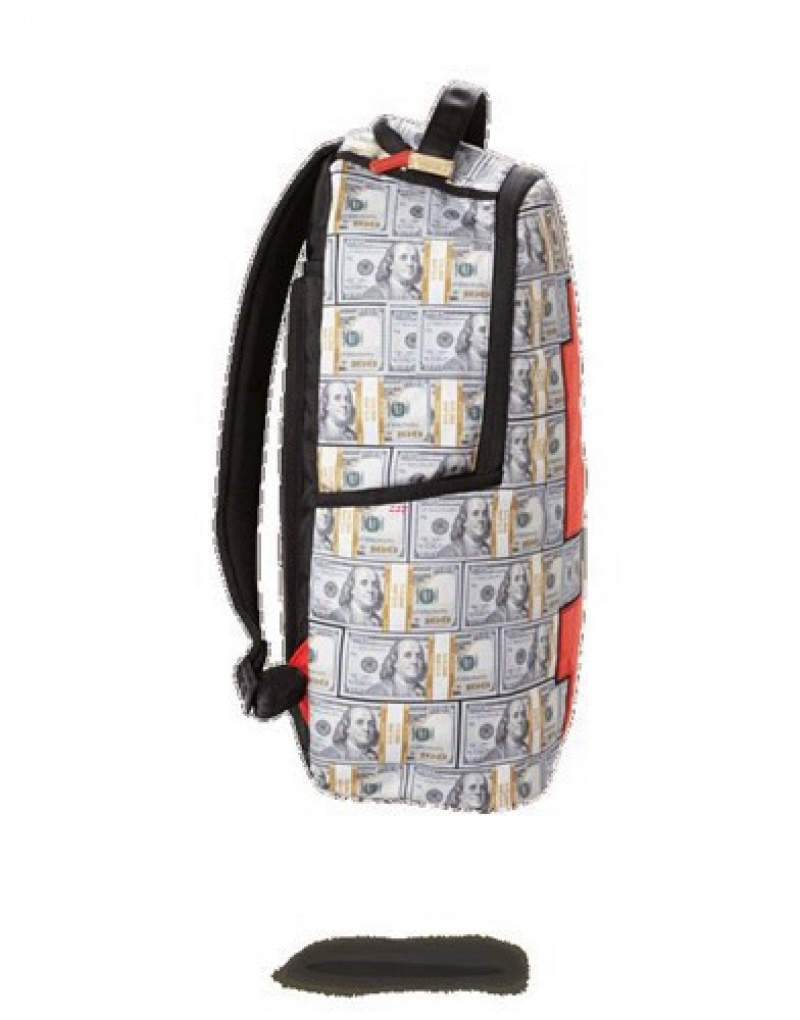 Grey Sprayground Velour Money Backpacks | 52867-JYED