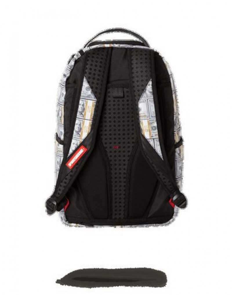 Grey Sprayground Velour Money Backpacks | 52867-JYED