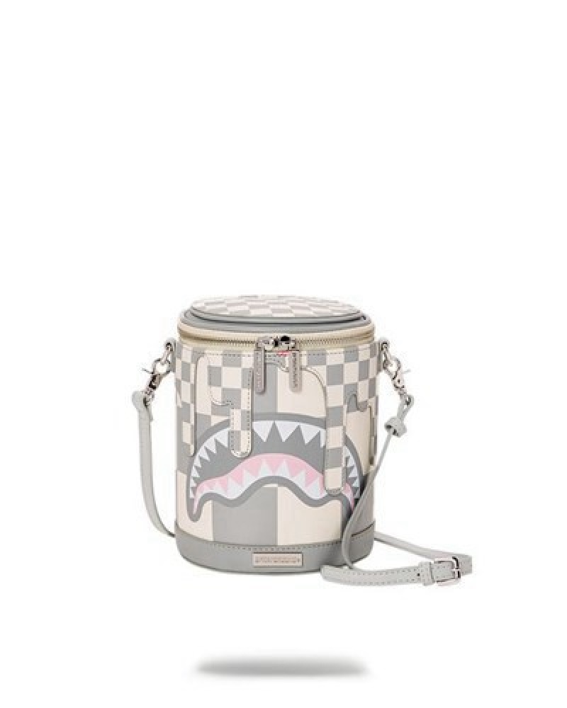 Grey Sprayground Xtc La Palais Paintbucket Crossbody Bags | 39586-LOEH