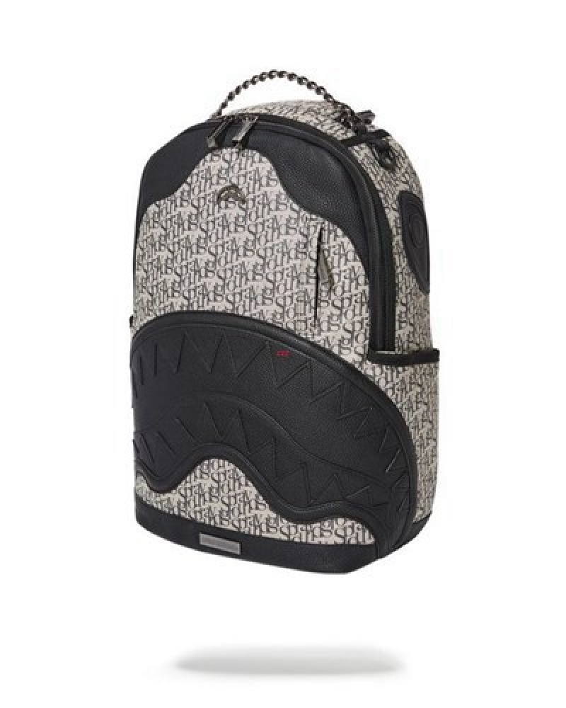 Grey / Black Sprayground Sg All Day (Dlxv) Backpacks | 20493-FMAL