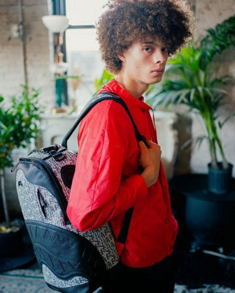 Grey / Black Sprayground Sg All Day (Dlxv) Backpacks | 20493-FMAL