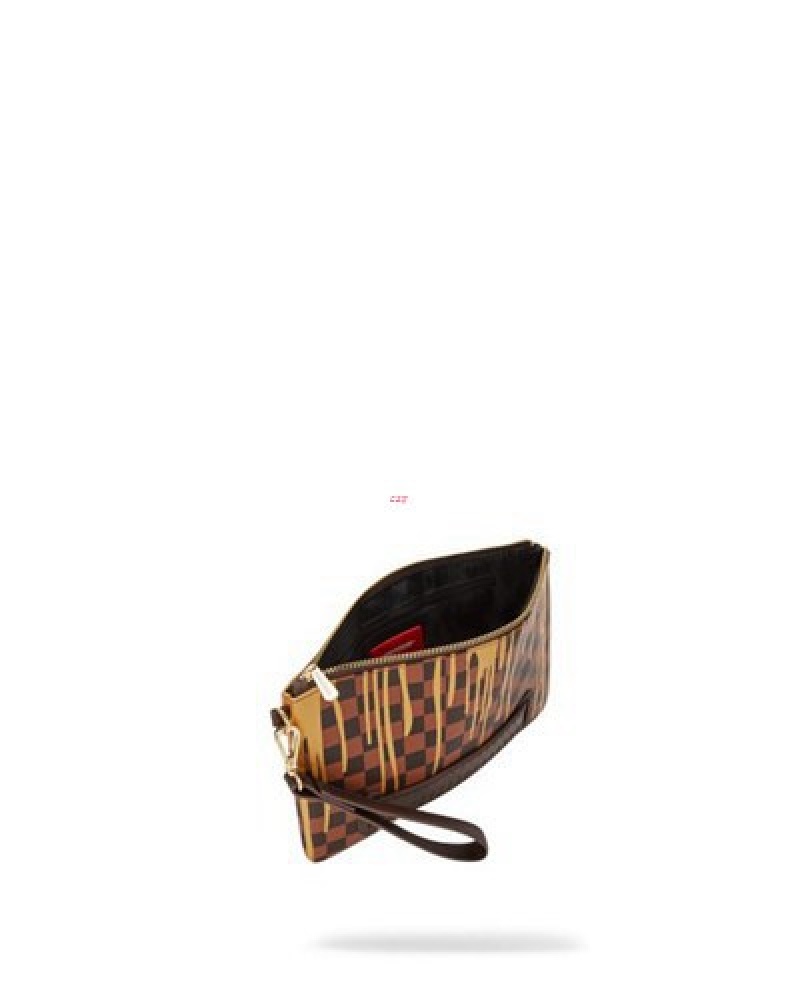 Khaki Sprayground Paris Paint Crossover Clutch Bag | 79402-DSJE