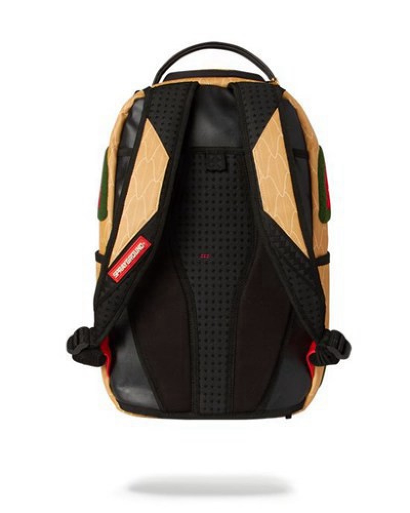 Khaki Sprayground Spucci Gang Backpacks | 76915-RUXF