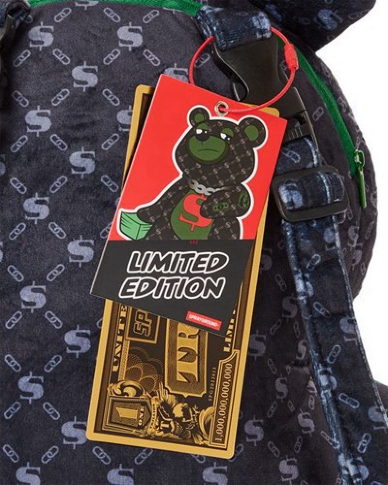 Lavender Sprayground Dinero Moneybear Teddybear Backpacks | 12843-YGXR