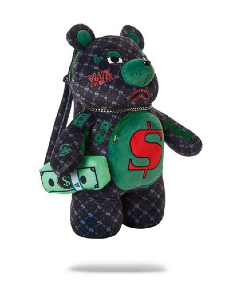 Lavender Sprayground Dinero Moneybear Teddybear Backpacks | 12843-YGXR