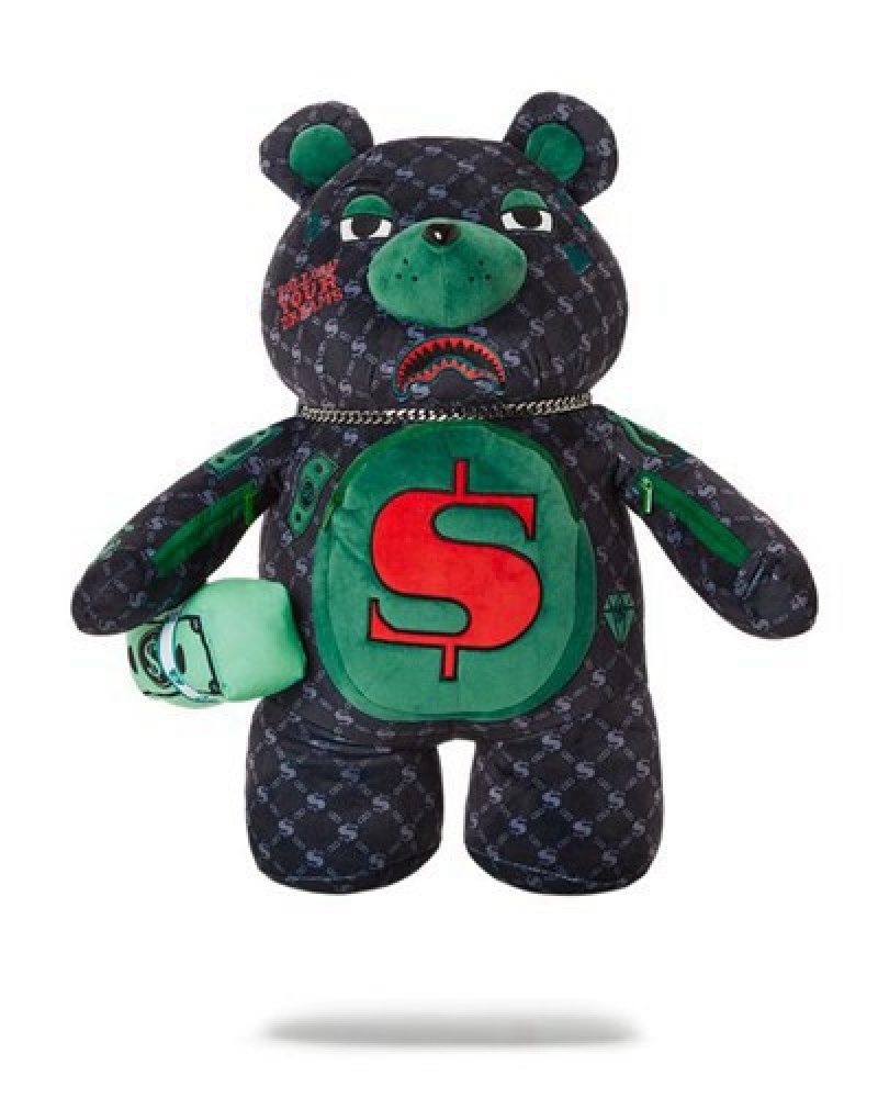 Lavender Sprayground Dinero Moneybear Teddybear Backpacks | 12843-YGXR