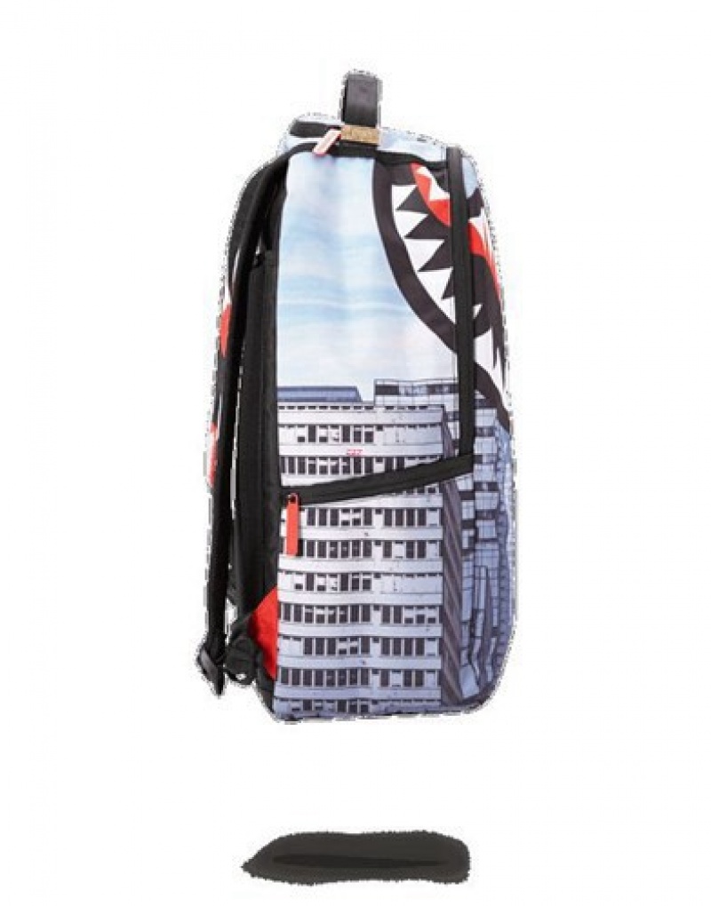 Lavender Sprayground Spiderman Upside Down Shark Backpacks | 90216-SOVL