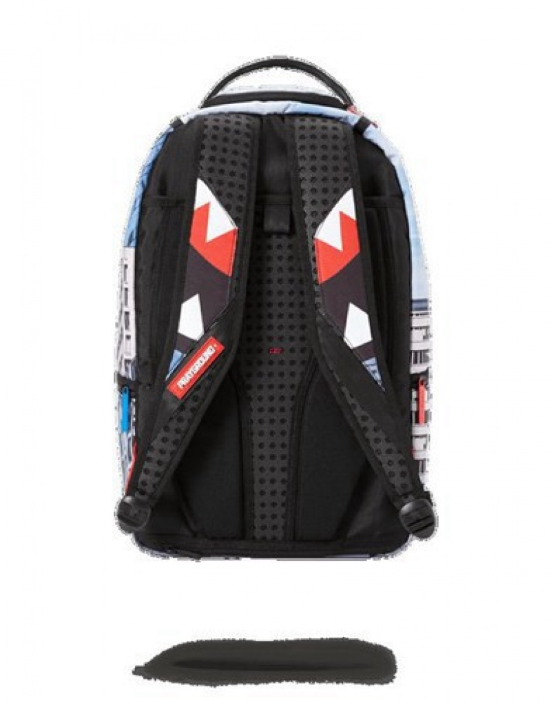 Lavender Sprayground Spiderman Upside Down Shark Backpacks | 90216-SOVL