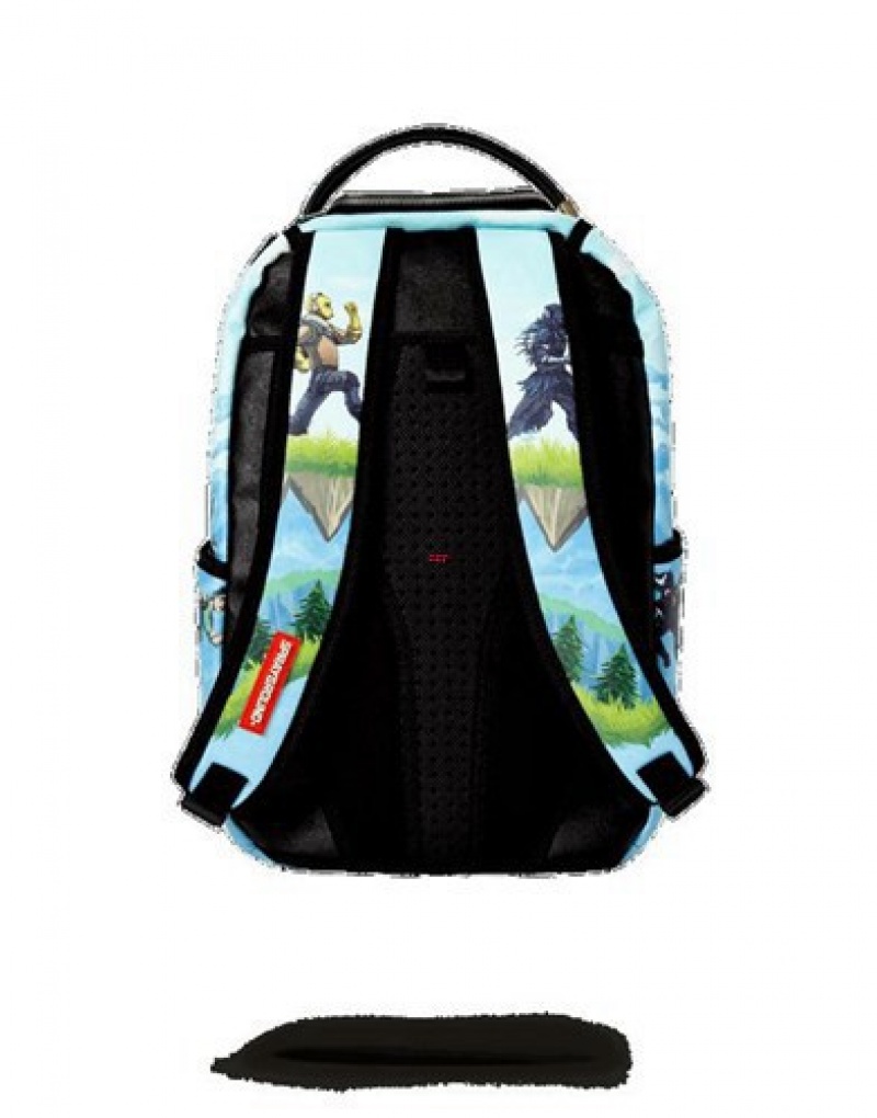 Light Blue Sprayground Fortnite Shark Royale! Backpacks | 39610-RPWL