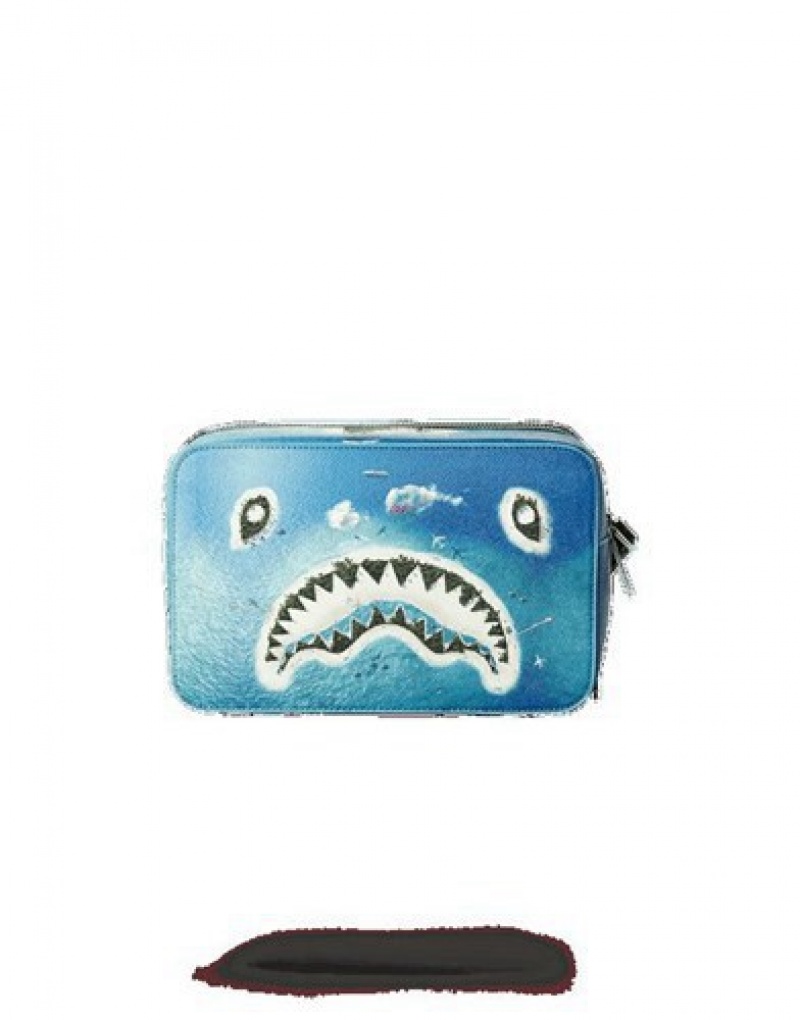 Light Blue Sprayground Shark Island Aka Money Bags | 05429-QAOZ