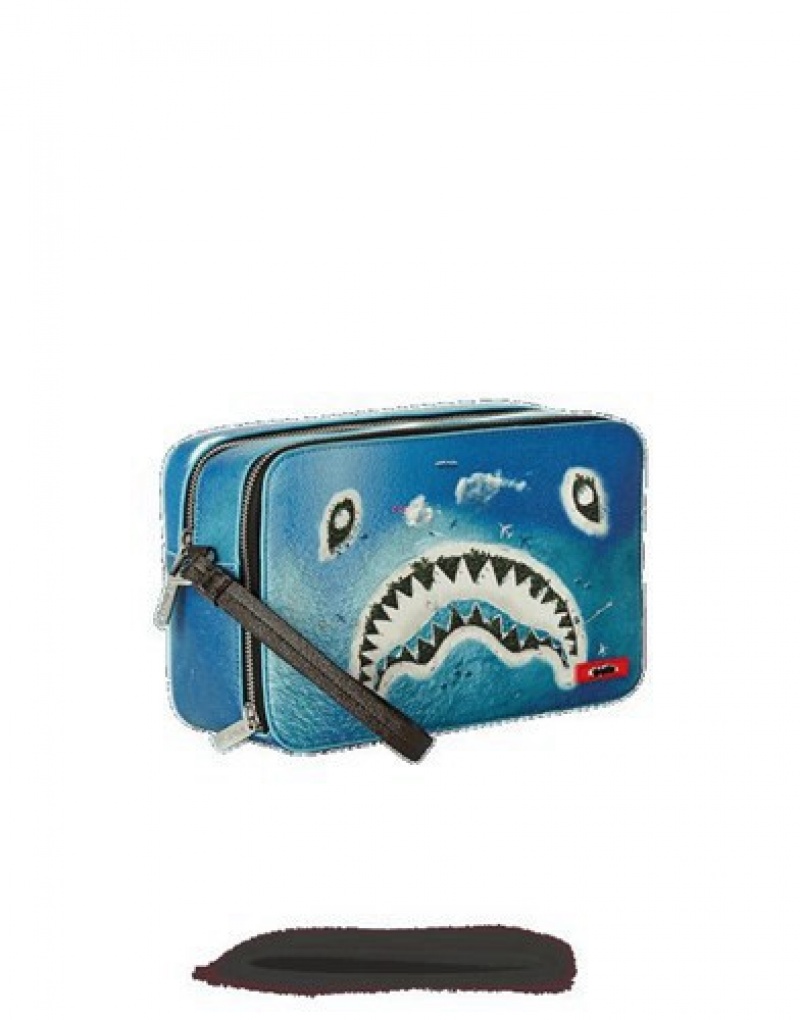 Light Blue Sprayground Shark Island Aka Money Bags | 05429-QAOZ