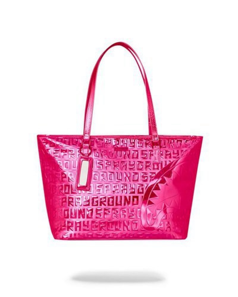 Light Pink Sprayground Infiniti Pink Diamond Tote Bags | 65079-YTWO