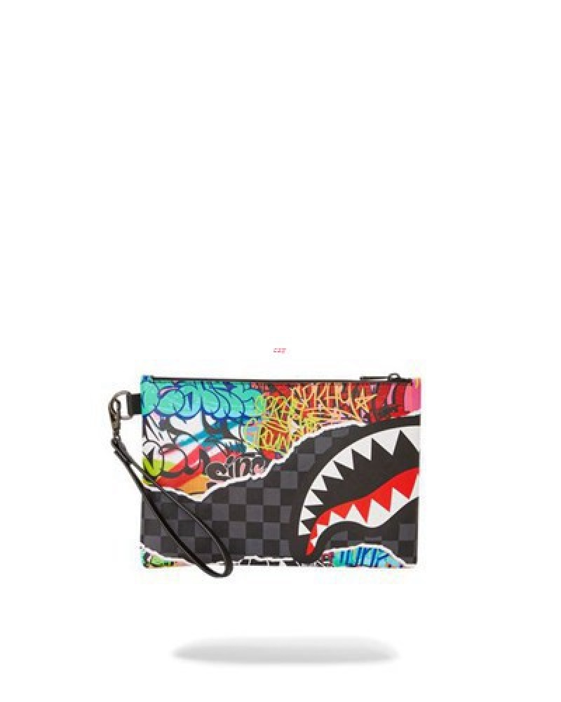 Multicolor Sprayground Artistic Pursuit Crossover Clutch Bag | 81239-ZCHS