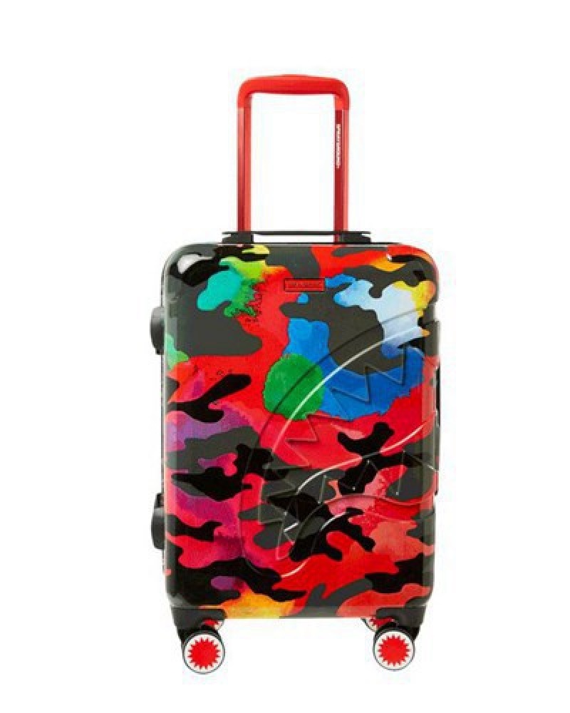 Multicolor Sprayground Camoburst Sharknautics Hardshell Carry-on Luggage | 17256-EOBZ