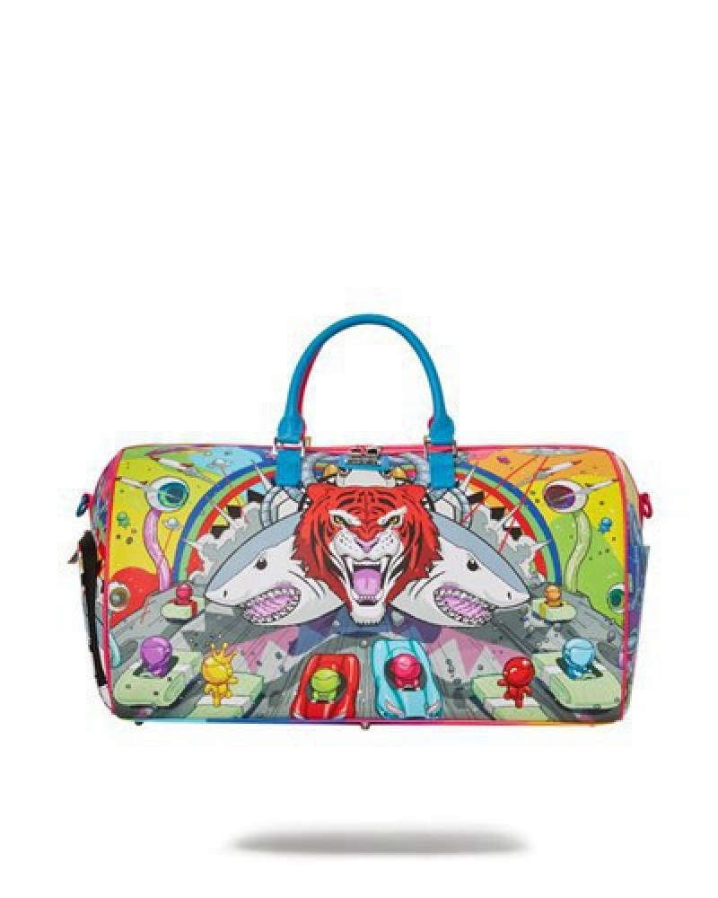 Multicolor Sprayground Chaotic Universe Duffle Bags | 03794-SVDE