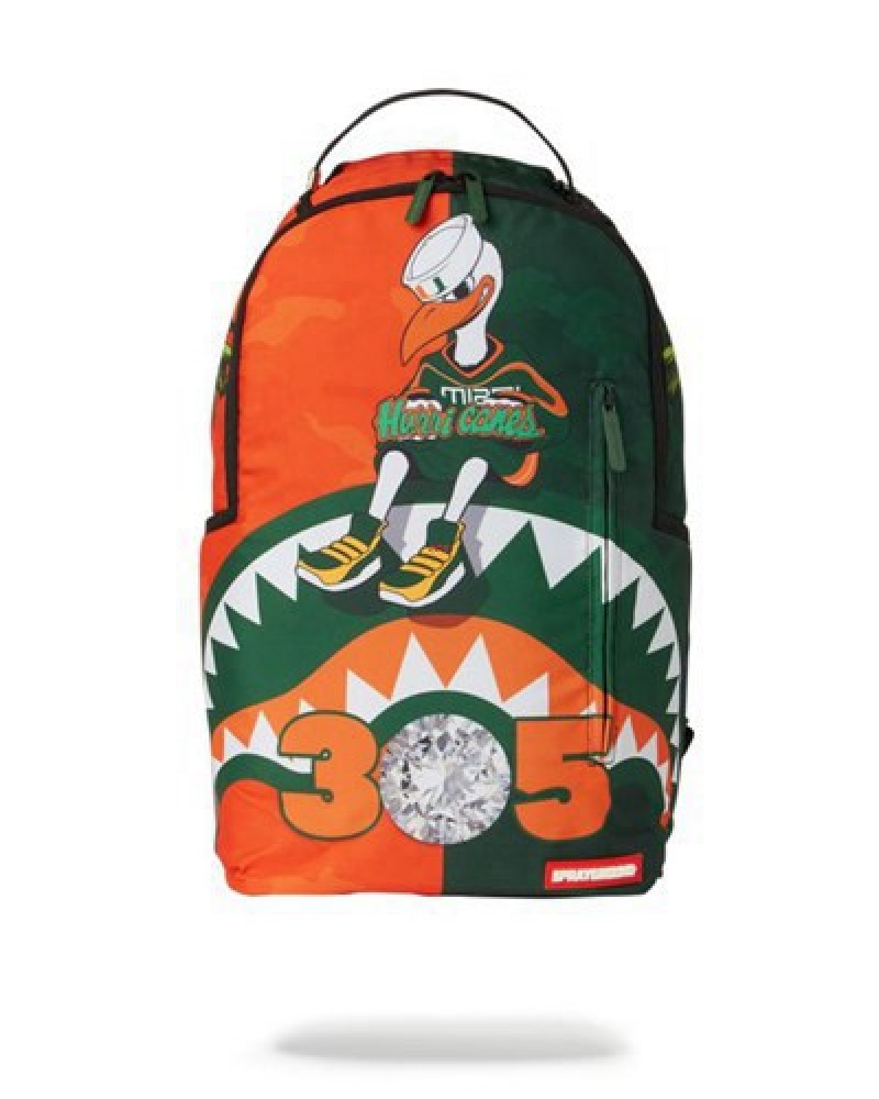 Multicolor Sprayground Miami Hurricanes Backpacks | 07926-KNVM