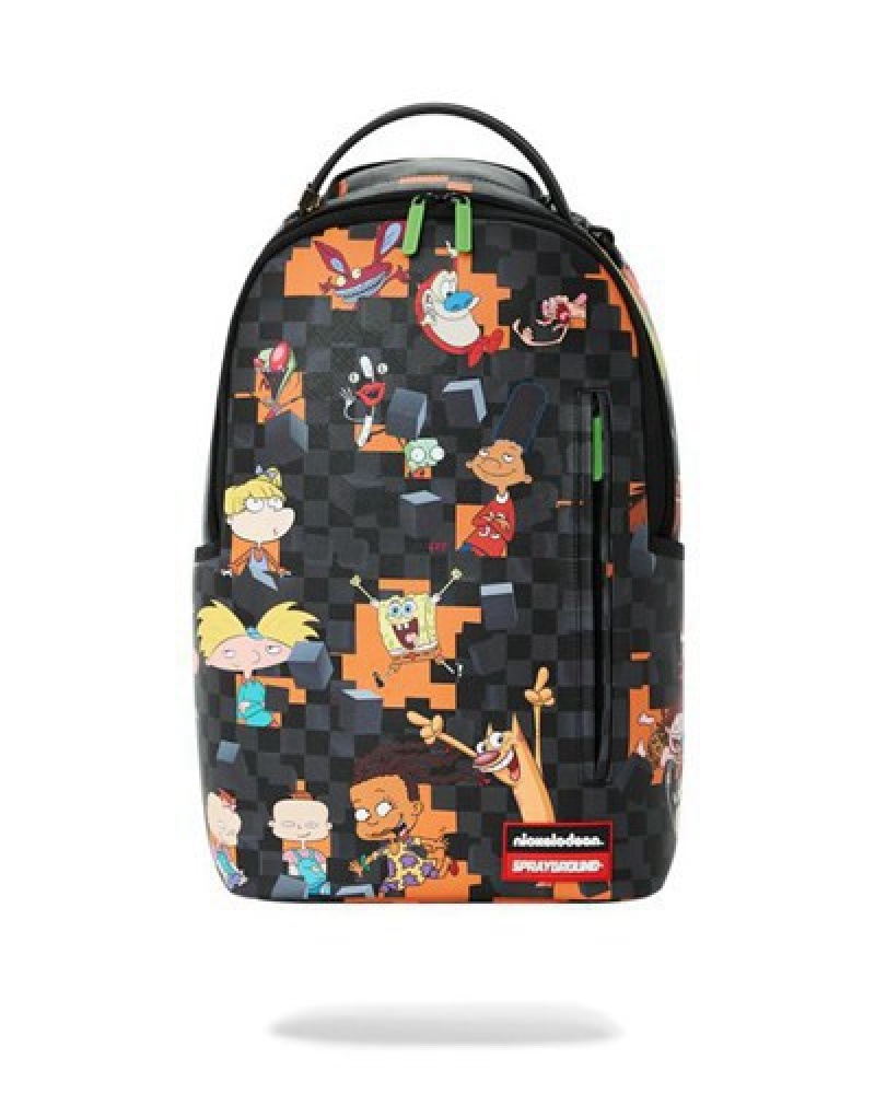 Multicolor Sprayground Nickelodeon Checkbreak (Dlxv) Backpacks | 72095-EFHN