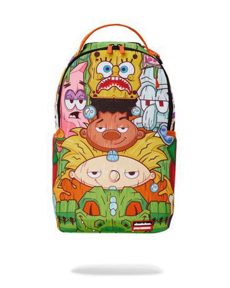 Multicolor Sprayground Nickelodeon Stack Em Up Backpacks | 07912-HGBD