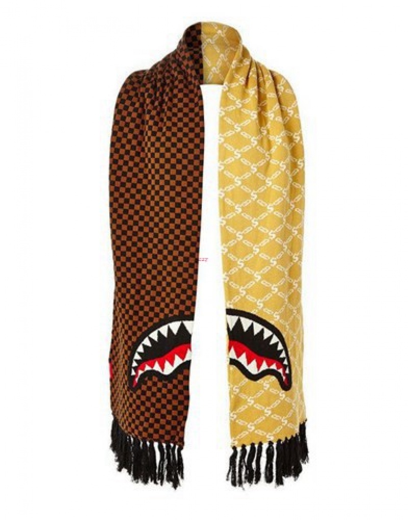 Multicolor Sprayground Split CheckeShark Scarf | 71524-SBIH