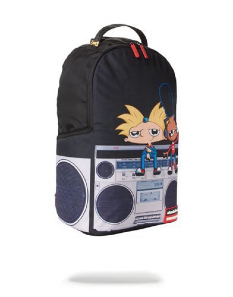 Navy Sprayground Hey Arnold: Anime On Stereo Backpacks | 51236-NPJR