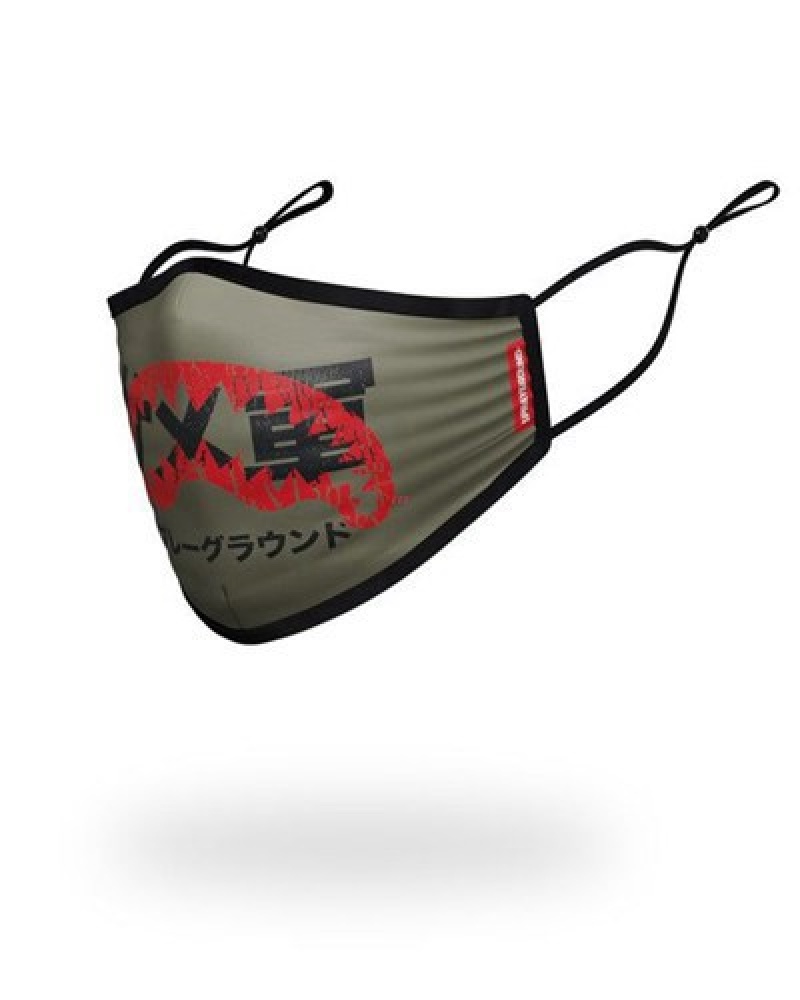 Olive Sprayground Adult Tokyo Shark Form Fitting Face Masks | 85279-FITL