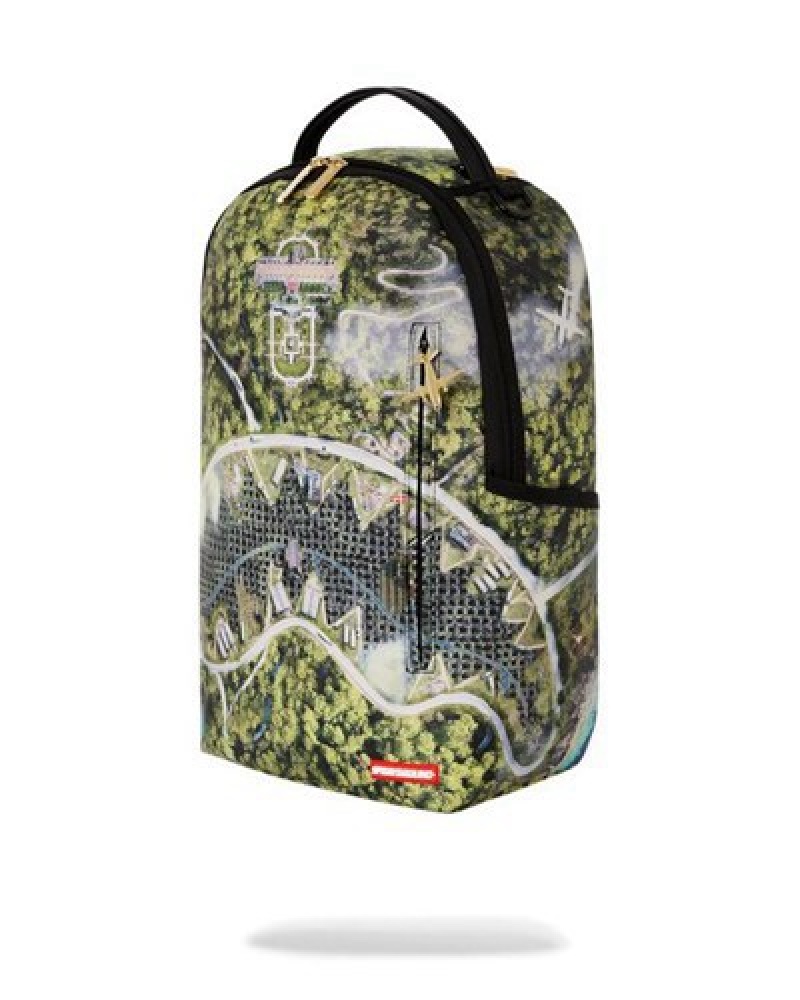 Olive Sprayground Aerial Pursuit (Dlxv) Backpacks | 87695-QMSG