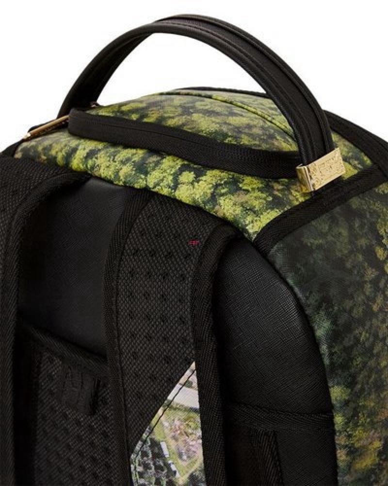 Olive Sprayground Aerial Pursuit (Dlxv) Backpacks | 87695-QMSG