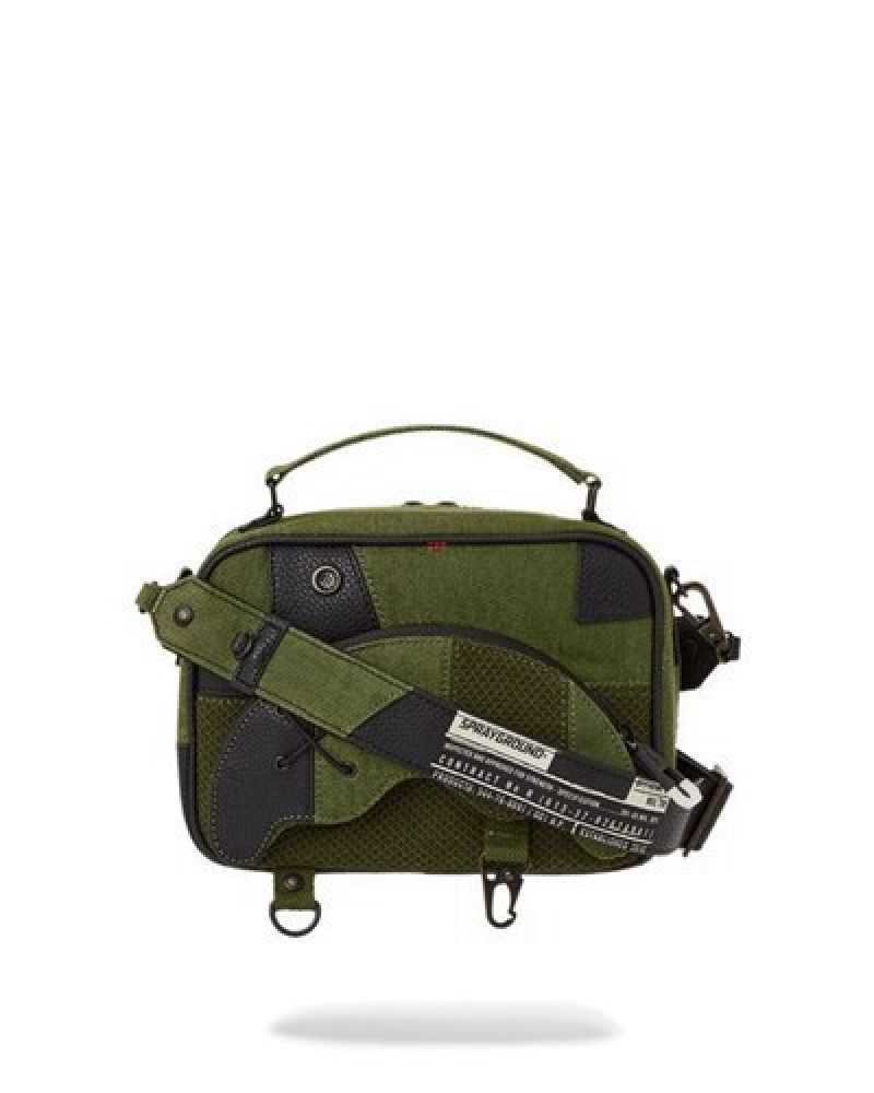 Olive Sprayground Special Ops Operation Succe Brickside Messenger Toiletry Bags | 74192-FIOQ